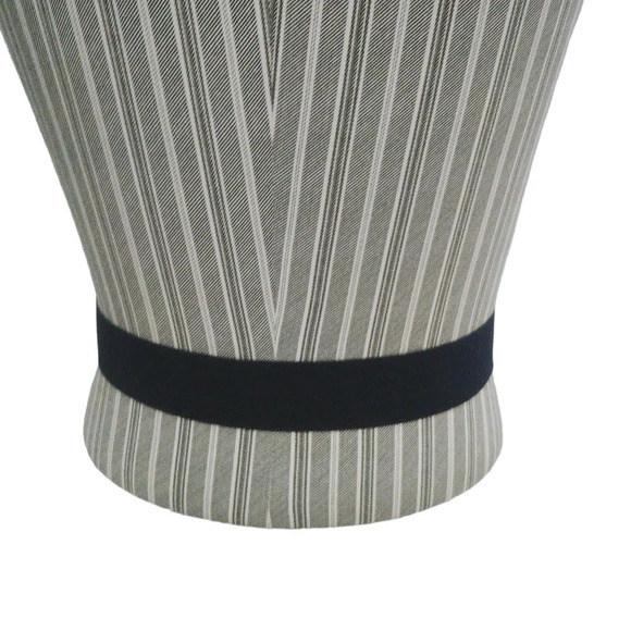 Faux Leather Ended Elastic Stretch Belt Navy/White Silver Metal Buckle  S - Picture 3 of 10